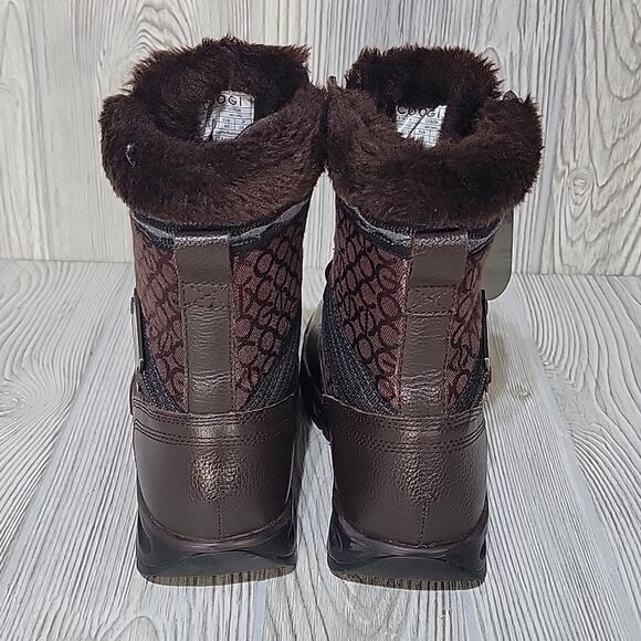 COOGI Winter Faux Fur Lined Logo Brown Boots Mens Size 7.5 - Picture 7 of 13